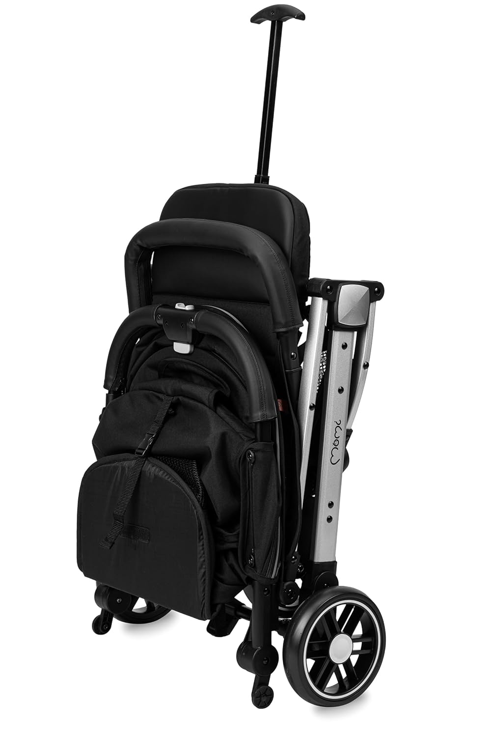 MOMI ESTELLE Kinderwagen für Kinder ab 6 Monat bis zu max körpergewicht von 15 kg, klappbar auf die Maße 65 x 51 x 21 cm, gewicht 7,5 kg, 5-Punkt-Sicherheitsgurt, koffer, grau-gold, Räder 6''/6,5''