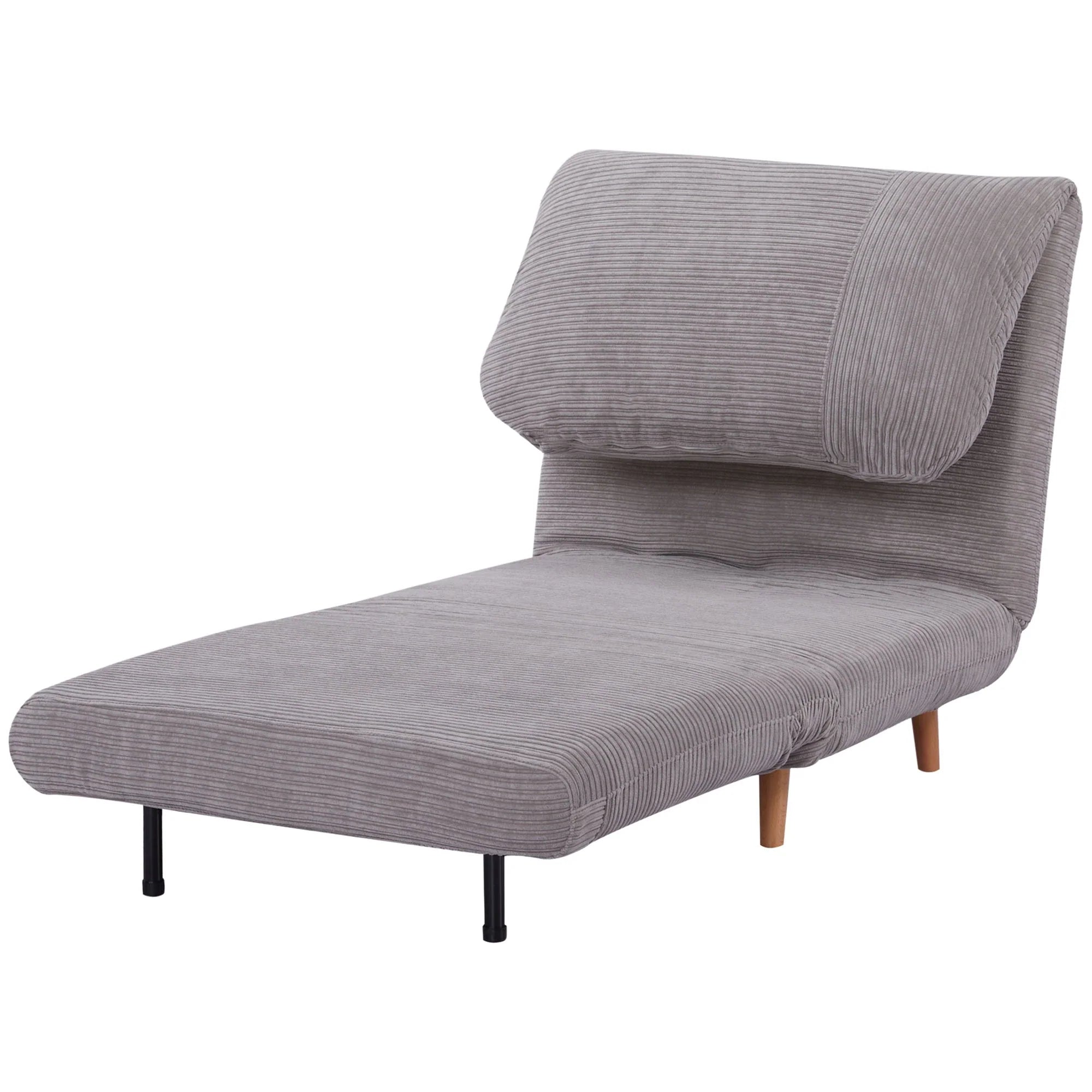 HOMCOM Poltrona Letto Divano Letto 2 in 1 Schienale Regolabile Grigio Chiaro
