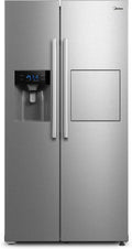 Midea KS-DDX 6.32 WT Frigorifero Side-by-Side con Congelatore/Altezza 178,8 cm/254 kWh/anno/No Frost/Compressore Dual Inverter/con Distributore di Acqua e Ghiaccio 3-in-1 e Serbatoio d'Acqua, Inox Scuro