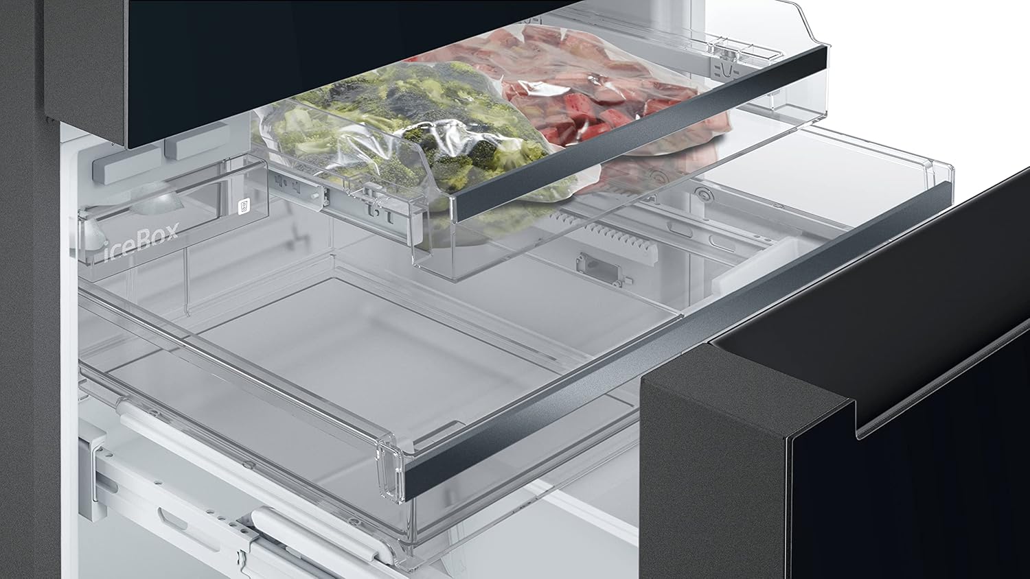Frigorifero Multic дверный SIEMENS KF96NVPEA iQ300, 183 x 91 cm, 405 L di refrigerazione e 200 L di congelamento, hyperFresh per una freschezza più duratura, noFrost per non sbrinare mai più, superCooling per un raffreddamento più rapido