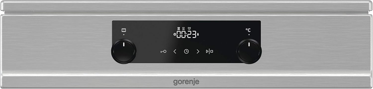 Gorenje GEIT5C61SPG Cucina indipendente con piano cottura a induzione, 50 cm, 70 litri, argento, PerfectGrill, AirFry, FrozenBake, Pizza Mode 300°C, AquaClean, Made in Europe, inox