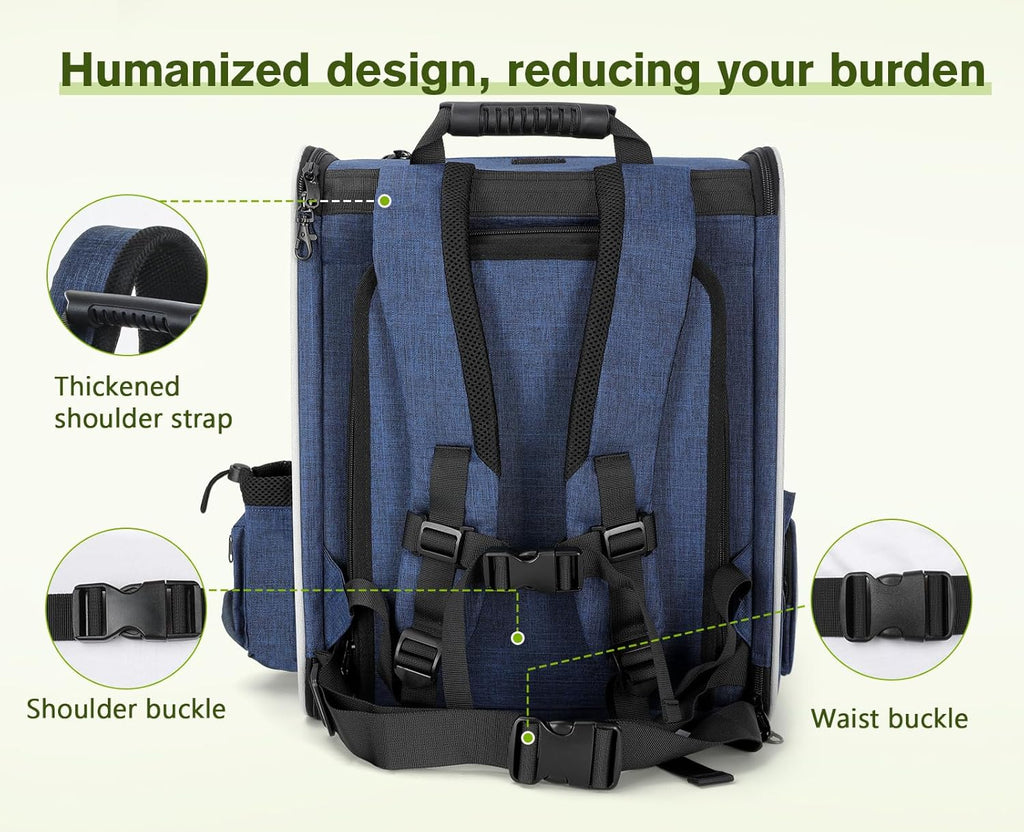pecute Haustier Rucksack mit Netzfenster, Tragbare und Faltbare Katzentasche, Atmungsaktive und Leichte Hundetasche, Wasserdichtes Oxford-Tuch mit Viel Platz, Multifunktionales Rutschfestes Grau XL