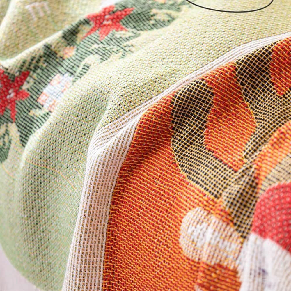 Festlicher Jacquard-Strick Sofabezug mit Weihnachtsdesign für gemütliche Feiertage