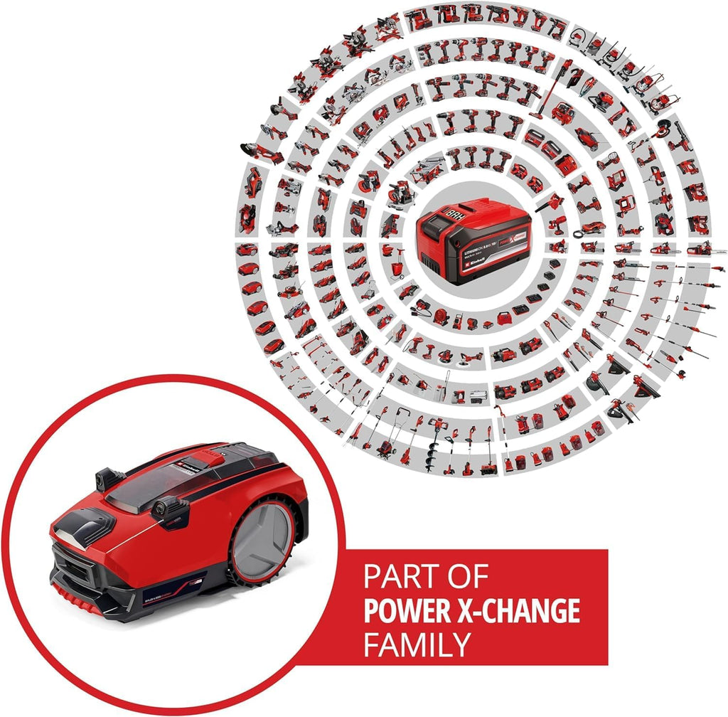 Einhell Akku-Rasenmher GE-CM 43 Li M Kit Power X-Change (36V, 43 cm Schnittbreite, bis 600 m, Brushless, Mulch-Kit, 63L Fangkorb, 25-75 mm Schnitthhe, inkl. 2x 4,0Ah + 2x Ladegert)