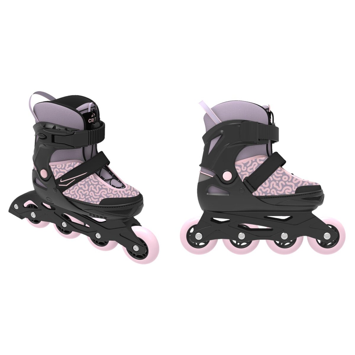 Pattini in linea softboot per bambini CRIVIT, con aiuto per la calzata e maniglia di trasporto (Rosa, 29-33) - B-Ware ottime condizioni