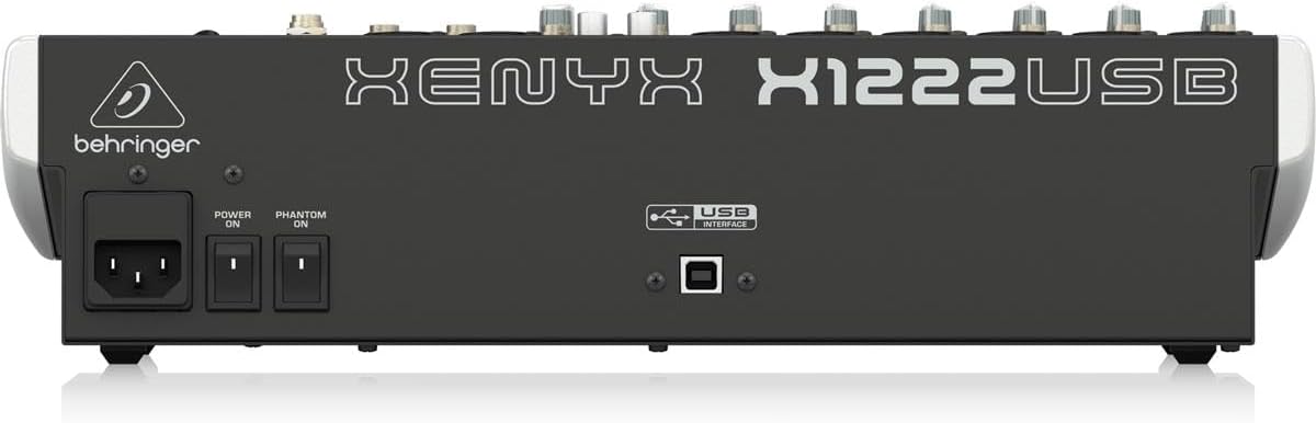 Behringer XENYX X1222USB Mixer premium a 16 ingressi e 2/2 bus con preamplificatori microfonici e compressori XENYX, EQ britannico, processore multieffetti a 24 bit e interfaccia audio/USB