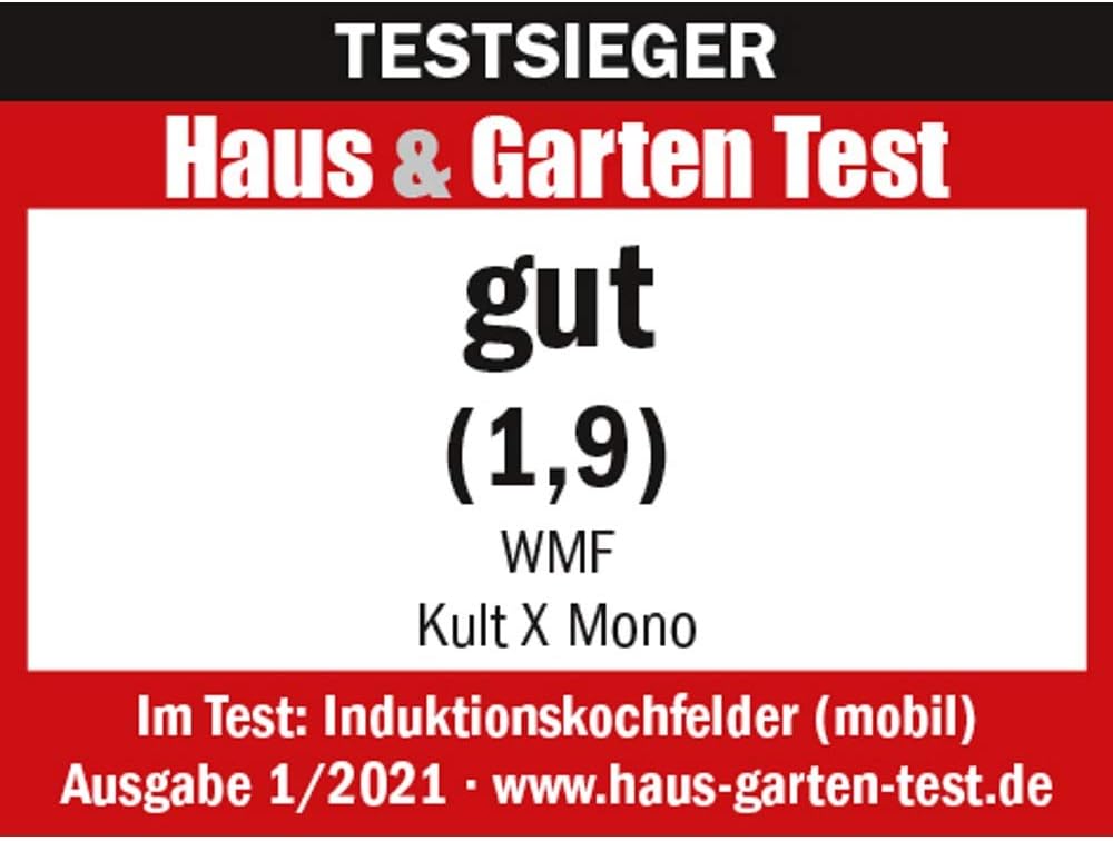 WMF Kult X Einzel- Induktionskochfeld, Kochplatte bis 28 cm, 1 Kochfeld, 8 Stufen, Topferkennung, Touch-Display, Glaskeramik, Timer-Funktion, 21 W & Stelio Wasserkocher Edelstahl 1,7l, edelstahl matt