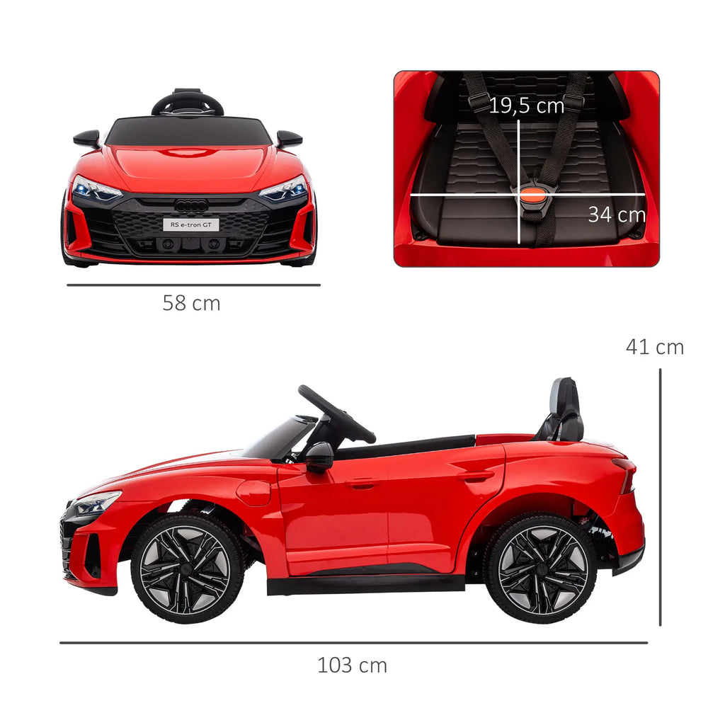 HOMCOM Auto Elettrica per Bambini con Telecomando e Funzione Musicale Rosso
