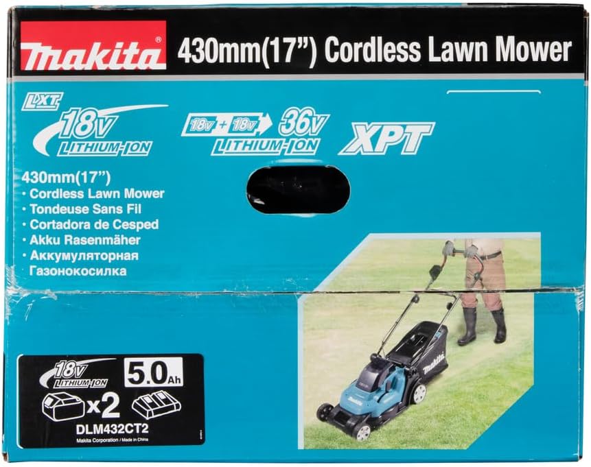 Makita DLM432Z Tosaerba a batteria 2x18 V (senza batteria, senza caricabatterie)