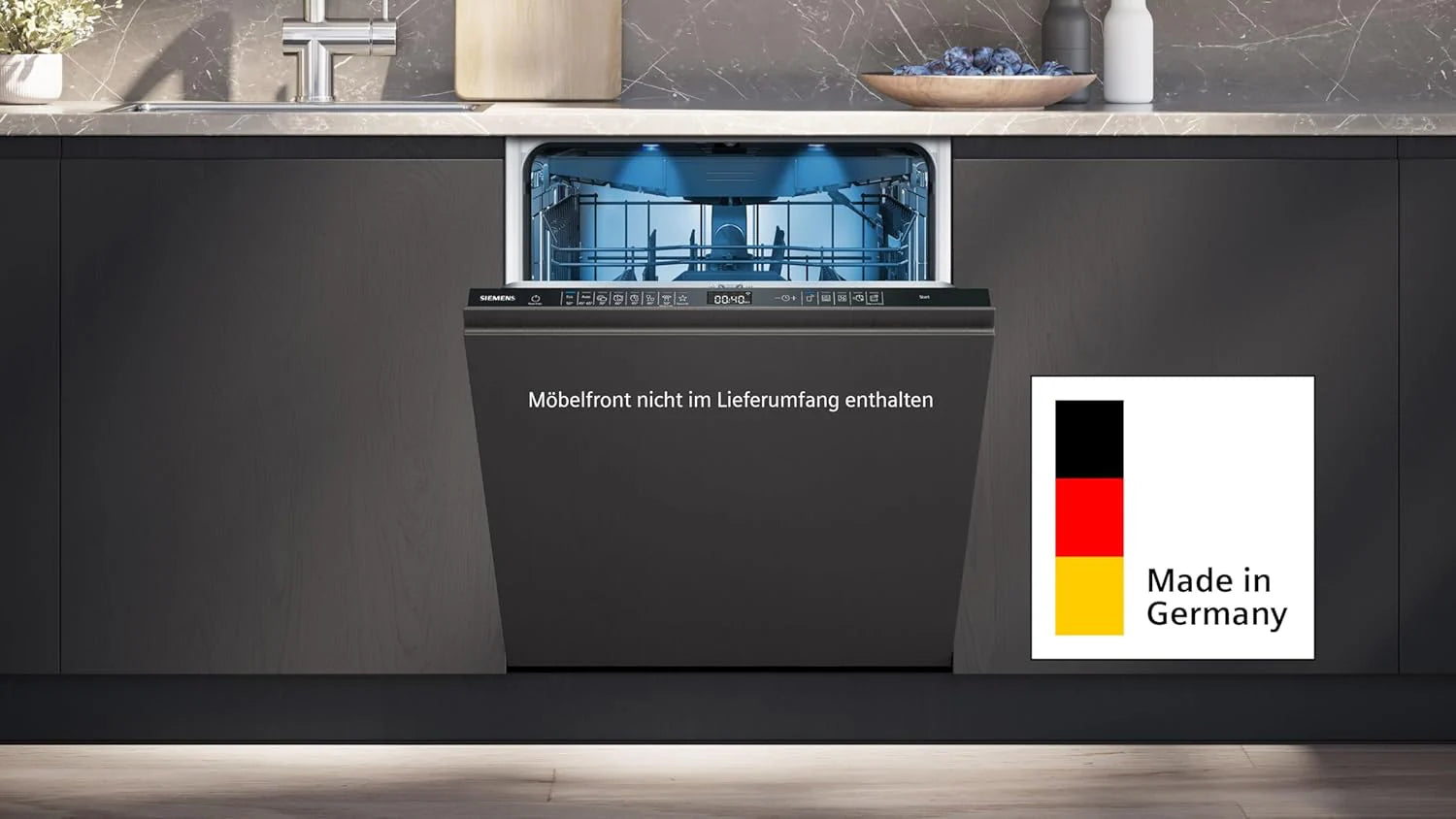Siemens SN63EX06VE, iQ300 Smarter Lavastoviglie, Lavastoviglie a incasso totale, 60 cm, Cassetto posate, Extra silenziosa, varioSpeed, Apertura automatica porta, Triple rackMatic, infoLight, intensiveZone