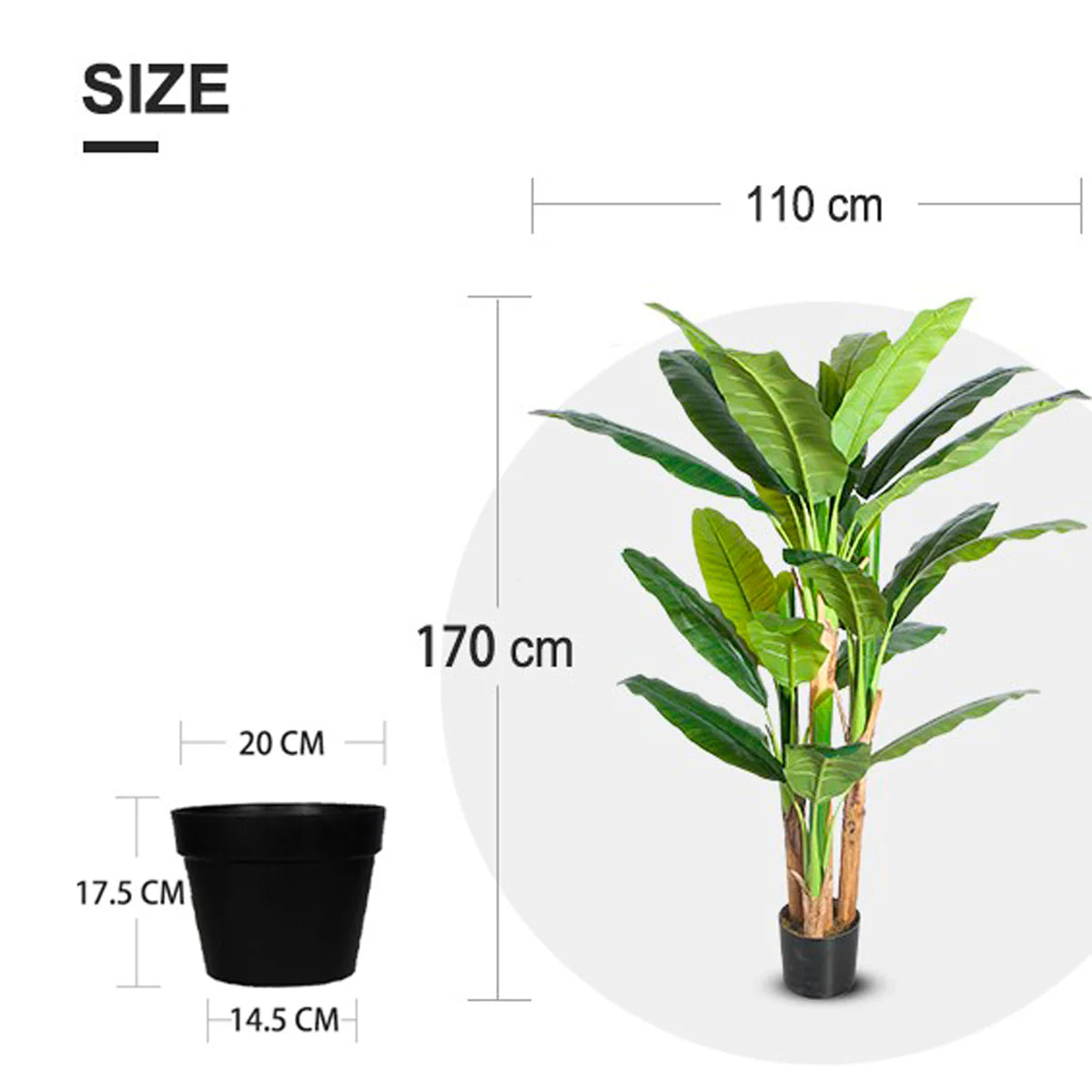 Lykke Pianta Artificiale Banano 170cm