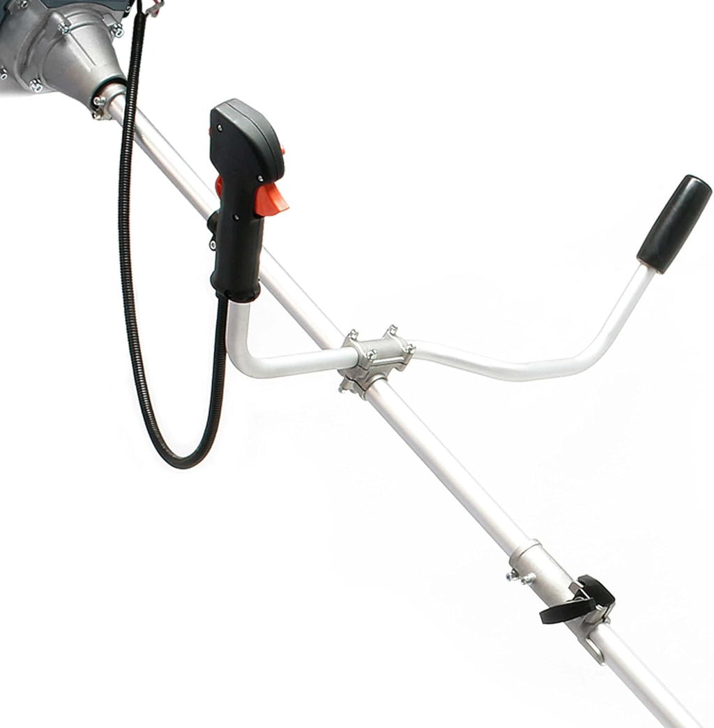 Wiltec 2in1 Benzin Rasentrimmer 1,76PS 1,3kW, Rasenschneider mit Motorsense und Freischneider, Rasenkantenschneider mit 225 mm Schnittlänge