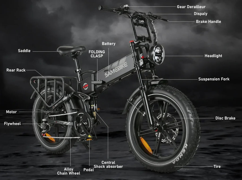 Samebike RS-A02 Offroad-E-Bike – 1200W Motor 48V 17Ah, 45 km/h