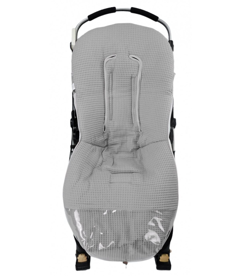 Universal Fußsack für Kinderwagen oder Buggy – Waffle – Handmade – Nenel (Grau)