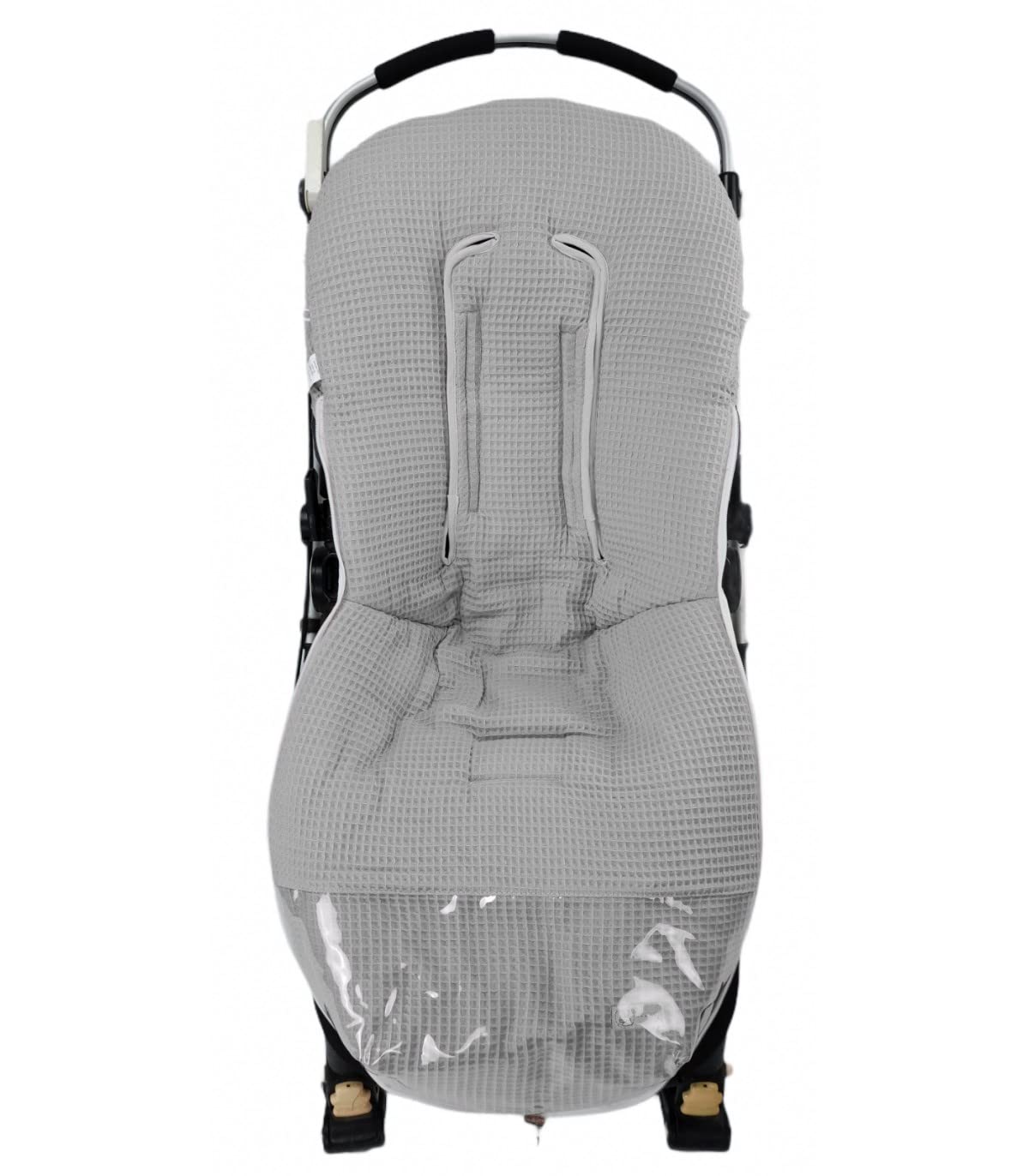 Universal Fußsack für Kinderwagen oder Buggy – Waffle – Handmade – Nenel (Grau)