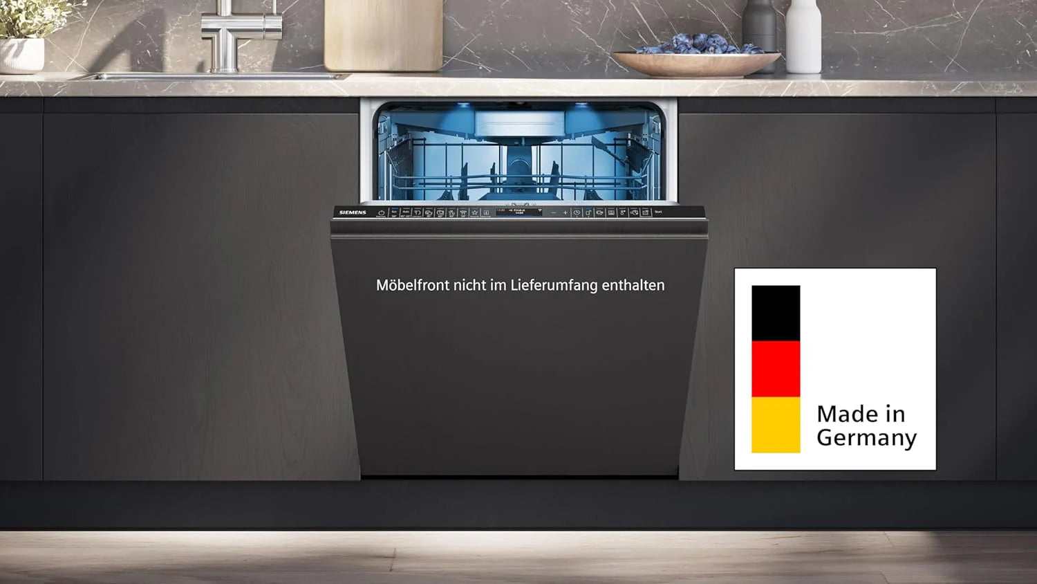 Siemens SN63EX06VE, iQ300 Smarter Lavastoviglie, Lavastoviglie a incasso totale, 60 cm, Cassetto posate, Extra silenziosa, varioSpeed, Apertura automatica porta, Triple rackMatic, infoLight, intensiveZone