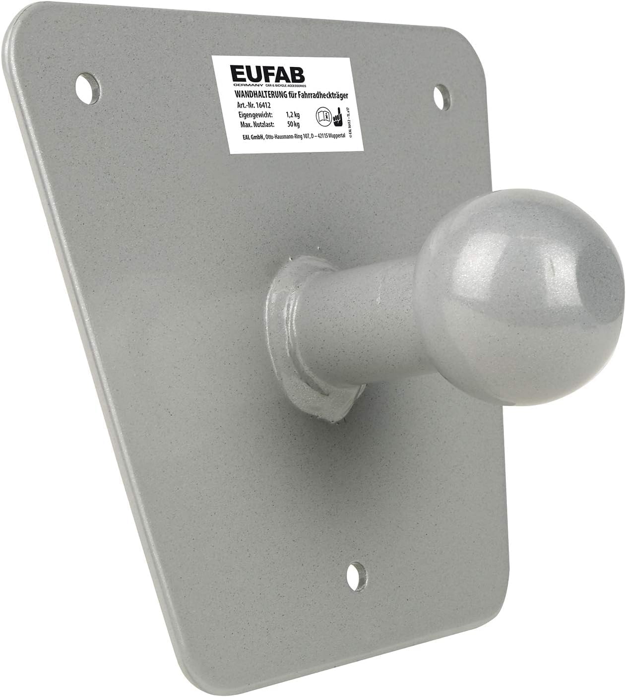 EUFAB 12010LAS Portabici POKER-F, adatto per E-Bike, completamente preassemblato, antifurto, per 2 biciclette, per gancio di traino, Nero, 142 x 70 x 58 cm