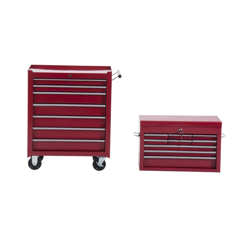Carrello Portautensili da Officina HOMCOM con 16 Cassetti e Ruote Bloccabili