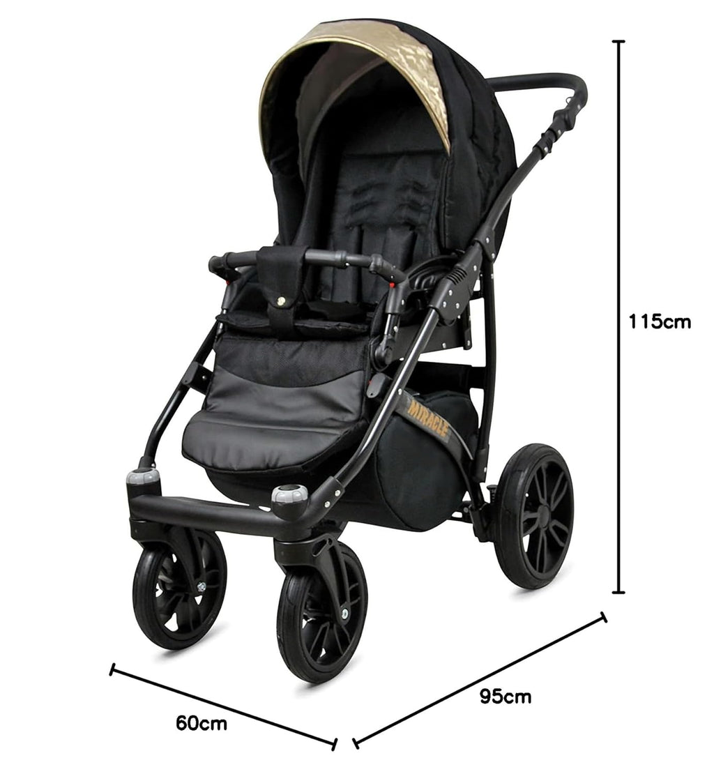 BabyLux® Bambimo Set Passeggino 3 in 1 - Optimal - incl. Navicella, Seduta Passeggino, Seggiolino Auto Ovetto - Seggiolino Auto - Set Passeggino - Passeggino Combinato con Borsa Fasciatoio, Parapioggia ecc.