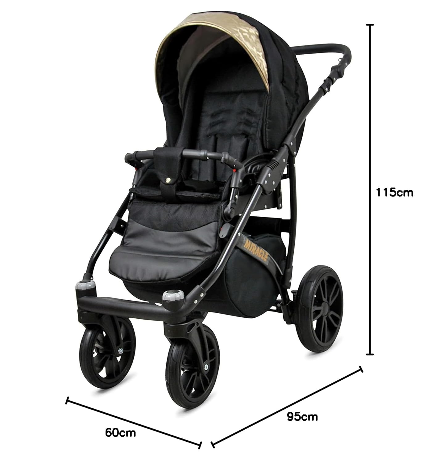 BabyLux® Bambimo Set Passeggino 3 in 1 - Optimal - incl. Navicella, Seduta Passeggino, Seggiolino Auto Ovetto - Seggiolino Auto - Set Passeggino - Passeggino Combinato con Borsa Fasciatoio, Parapioggia ecc.