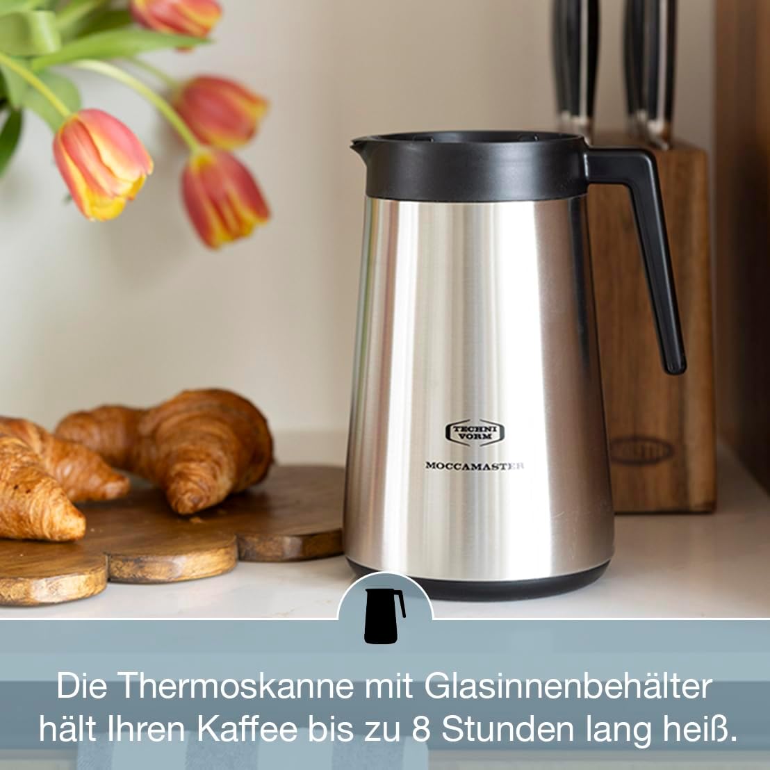 Moccamaster KBGT, Macchina da caffè con filtro e brocca termica, Macchina da caffè con filtro, Bianco sporco, 1.25L