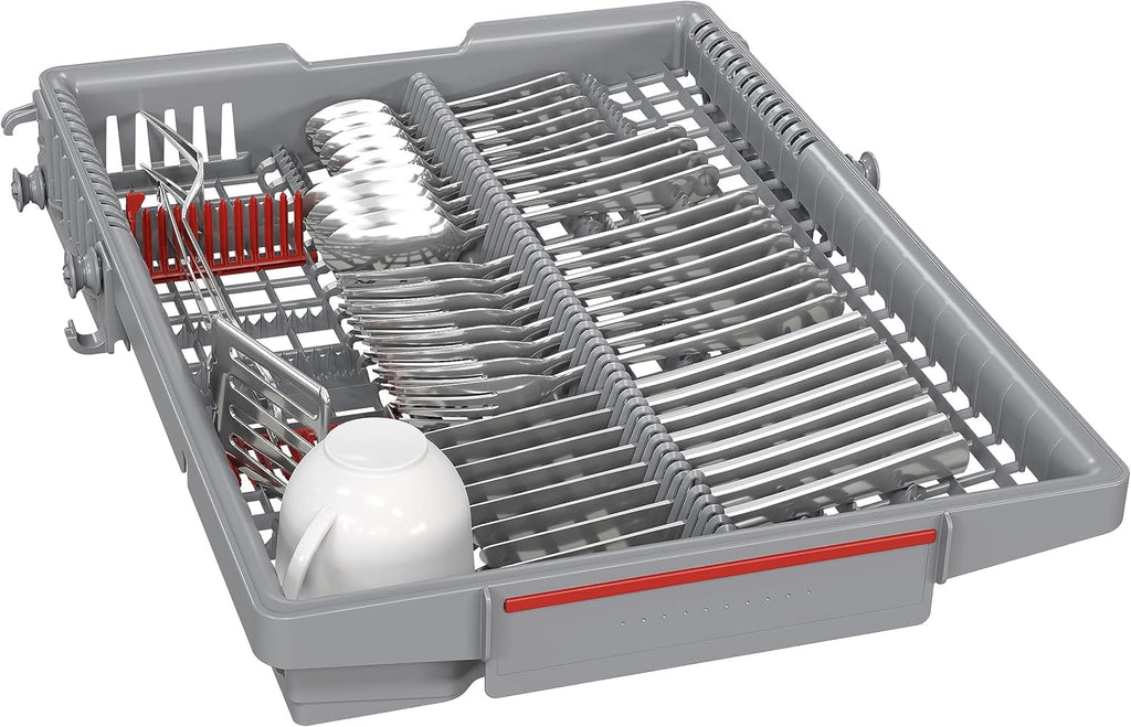 Bosch SPV2IKX10E Serie 2 Lavastoviglie smart a scomparsa totale, larghezza 45 cm, Cestello posate, Extra Asciugatura con la pressione di un pulsante, InfoLight punto luce rosso sul pavimento, AquaStop protezione dai danni causati dall'acqua, Bianco