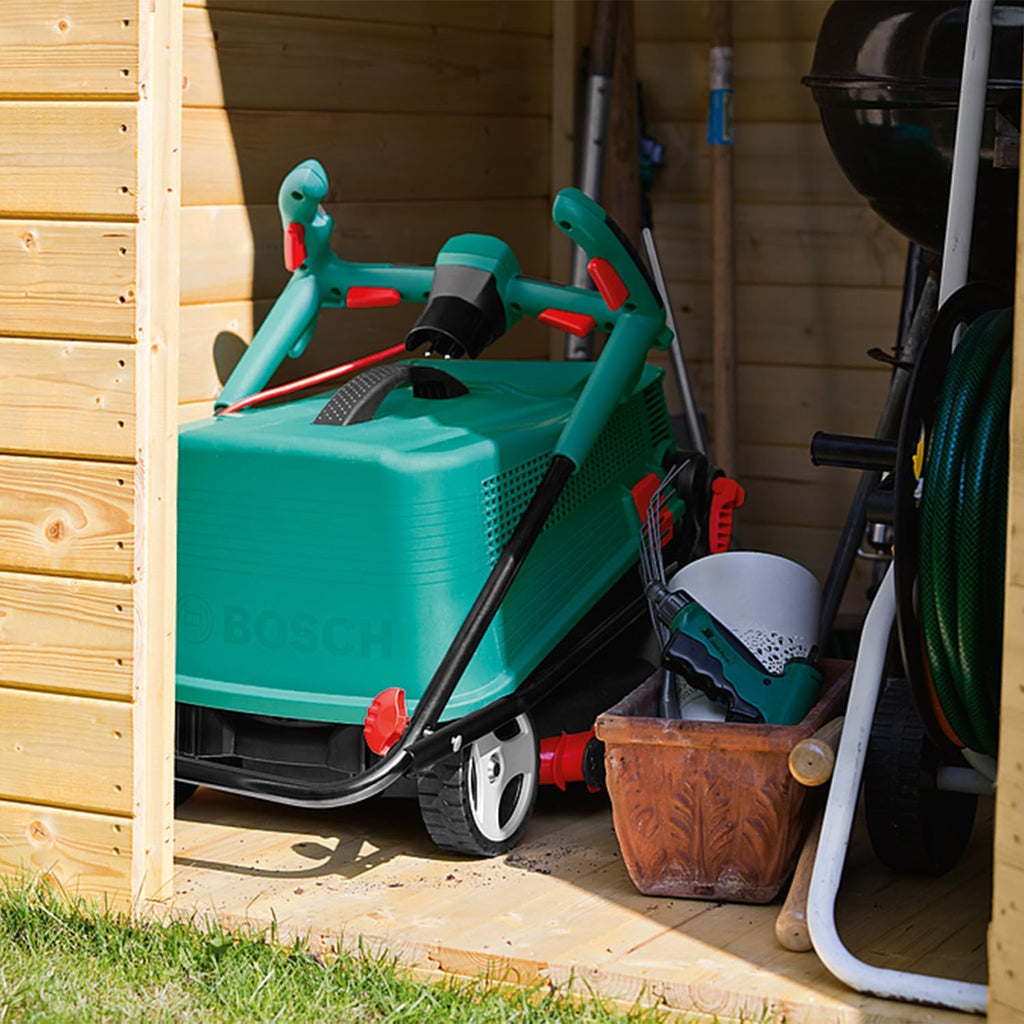 Bosch Tosaerba Elettrico ARM 34 (Box Raccoglierba, Scatola di Cartone, Altezza di Taglio: 20-70 mm, Larghezza di Taglio: 34 cm, 11 kg, 1.300 W)