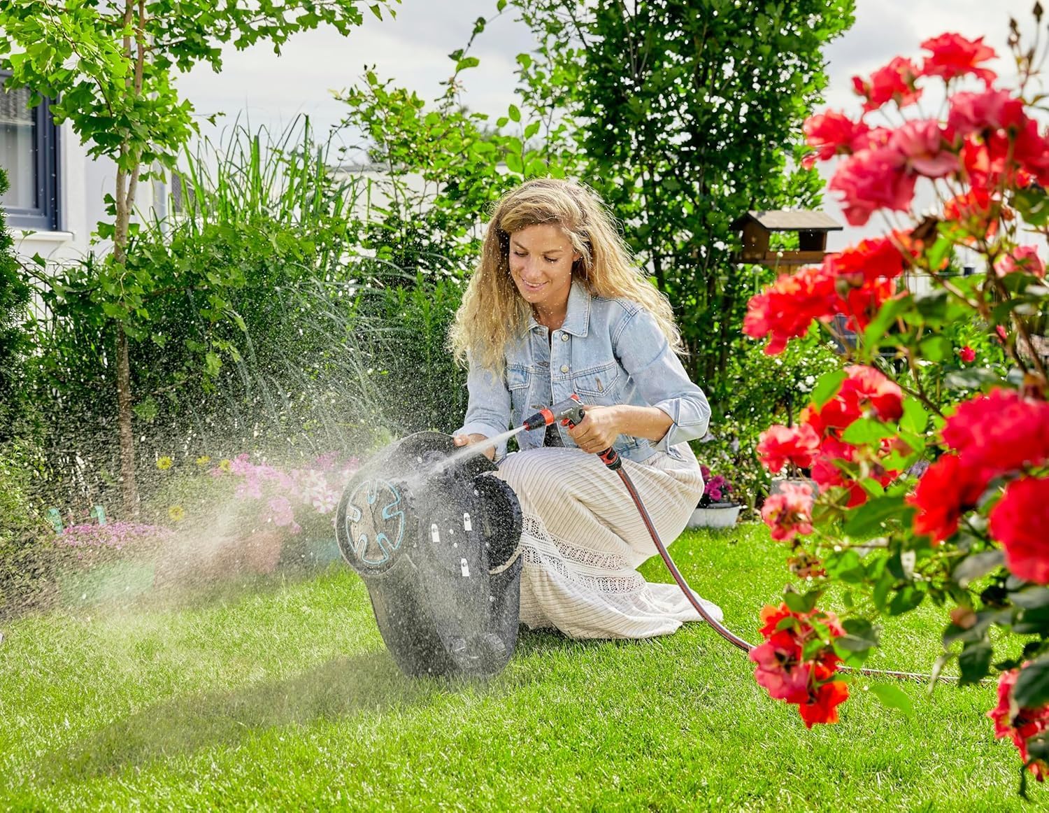 Gardena Rasaerba robotizzato SILENO minimo 500 m: tosaerba intelligente con connettività ottimale, programmabile con l'app Gardena Bluetooth, versione DE (15202-20)