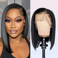 Kurze Bob Perücke aus Echthaar mit 13x4 Frontal Spitze und Babyhaar