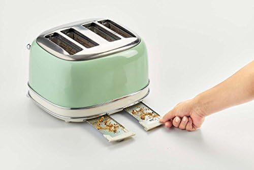 Ariete Vintage 156, 4-Scheiben-Toaster, Retro Toaster mit 6 Toaststufen, Automatischer Auswurf, Auftaufunktion, Herausnehmbares Krümelfach, Gehuse aus Edelstahl, 1600W, Beige