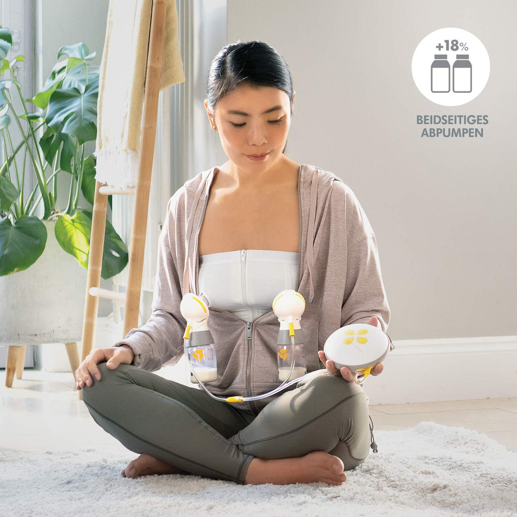 Medela Swing Maxi Tiralatte Elettrico Doppio a Mani Libere – Design Semplice e Intuitivo per l'Uso in Movimento – Connettibile all'App Medela Family