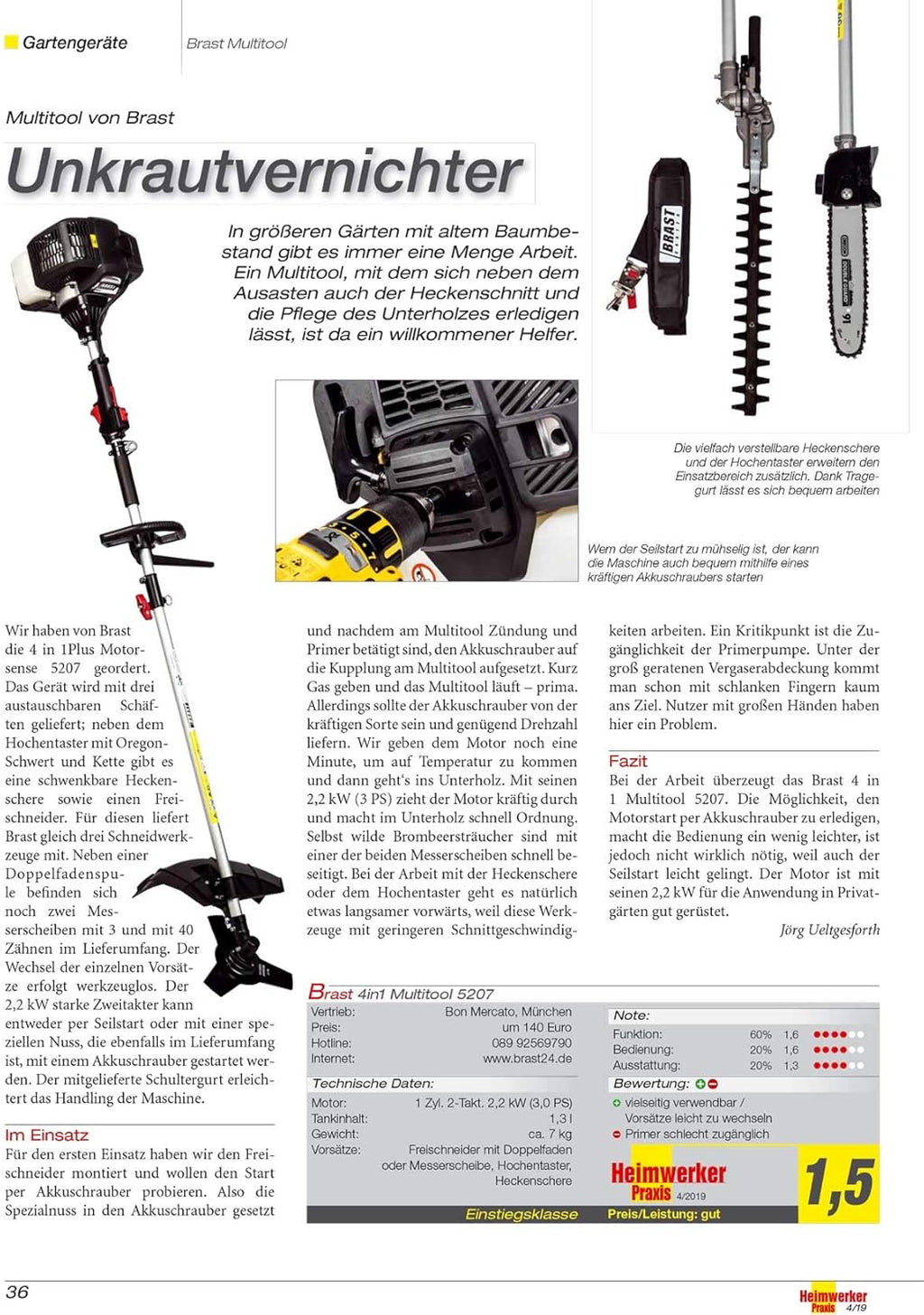 BRAST® Motorsense Benzin 3.0 PS 2 in 1 Gerät Freischneider Rasentrimmer Rasenmäher 52cm³