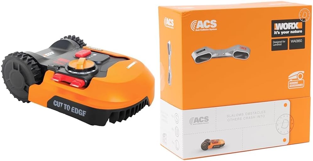 WORX Landroid Plus WR165E Mhroboter mit Begrenzungskabel für Grten bis 500m (AIA Navigation, App Steuerung, WLAN, Bluetooth und schwimmendem Mhwerk - max Steigung: 35%)