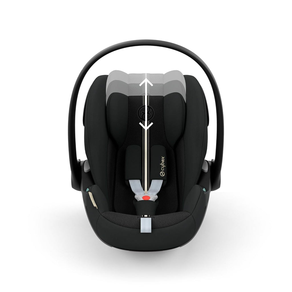CYBEX Gold Babyschale Cloud G i-Size Plus, Inkl. Neugeboreneneinlage, Ab Geburt bis ca. 24 Monate, Für Kinder ab 40 cm bis 87 cm, Max. 13 kg, Moon Black