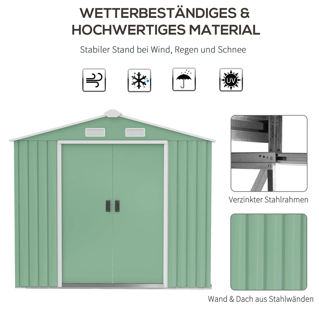 Outsunny Casetta Attrezzi con Porte Scorrevoli e Ventilazione
