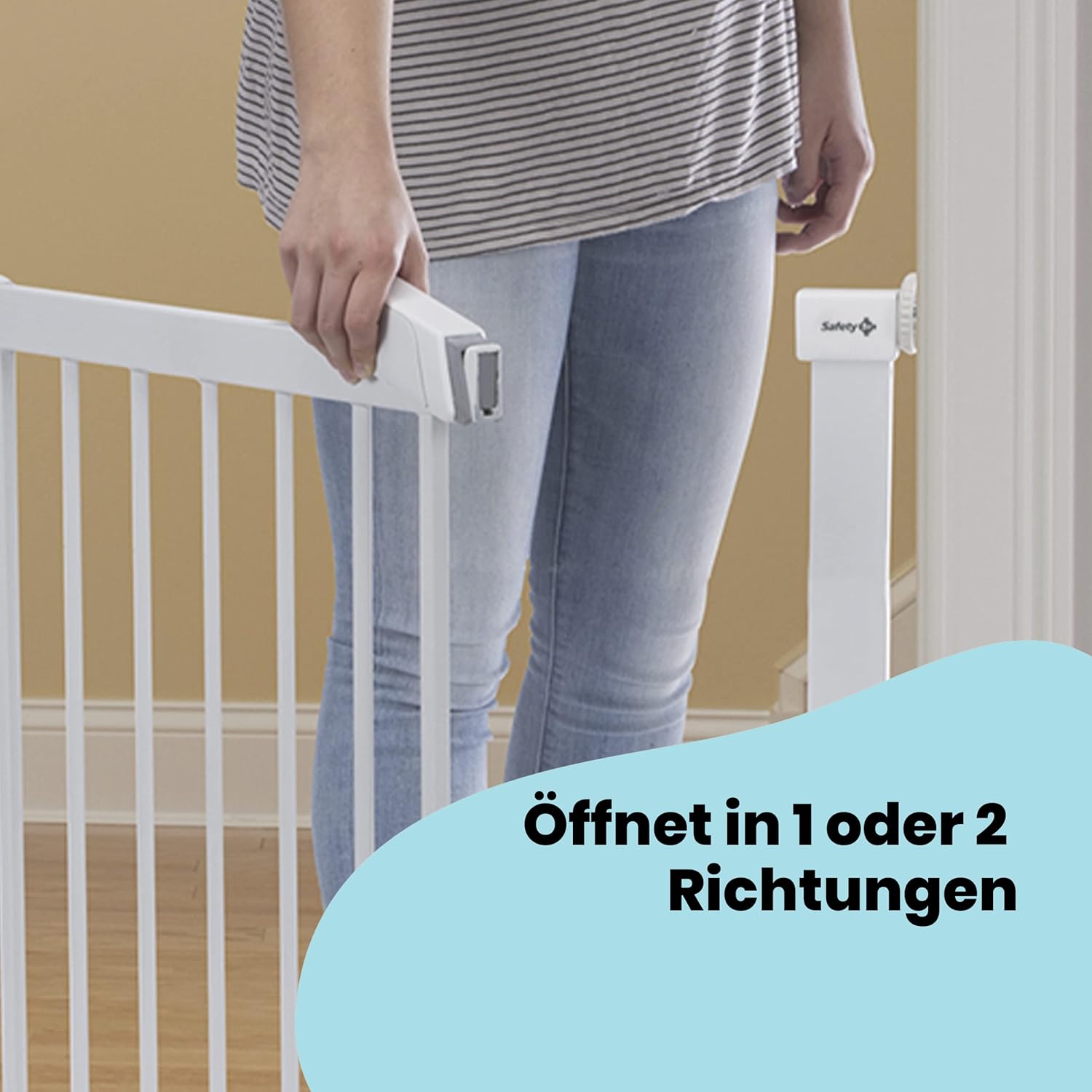 Safety 1st Easy Close Extra Tall, extra hohes (91 cm) Sicherheitsgitter aus Metall, druckfest, ideal für Kinder und Haustiere, mit einer Breite, die sich von 73 auf 80 cm ausdehnen lsst, wei