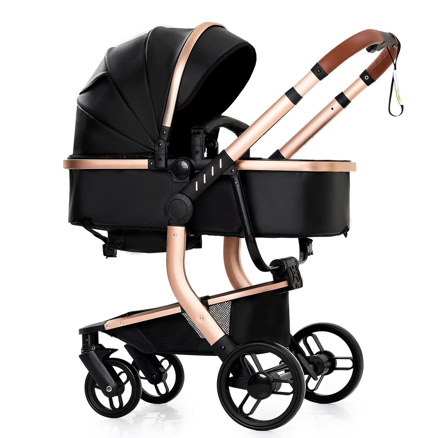 Sianldcone Passeggino 3 in 1, Set Passeggino con Tessuti di Alta Qualità, Sistemi di Viaggio con Spinta Reversibile, Passeggino Combinato a Vista Aperta Set Completo 3 in 1 (V9 Cachi)