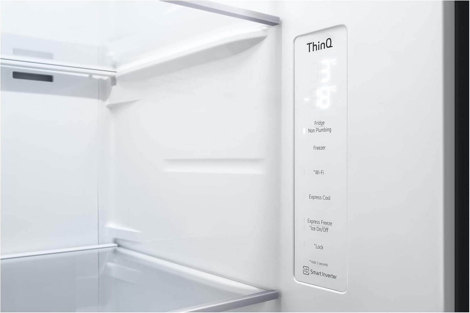 LG GSGV81PYLL Frigorifero Side by Side, Classe E, 635 L, Instaview, Frigorifero con congelatore, Dispenser ghiaccio, ghiaccio tritato, acqua, Total NoFrost, Smart Inverter Compressor, Wi-Fi