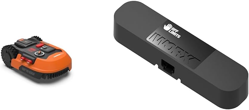 WORX Landroid M WR141E Robot tosaerba/Rasaerba a batteria per piccoli giardini fino a 500 mq/Rasaerba semovente per un taglio netto, Multicolore