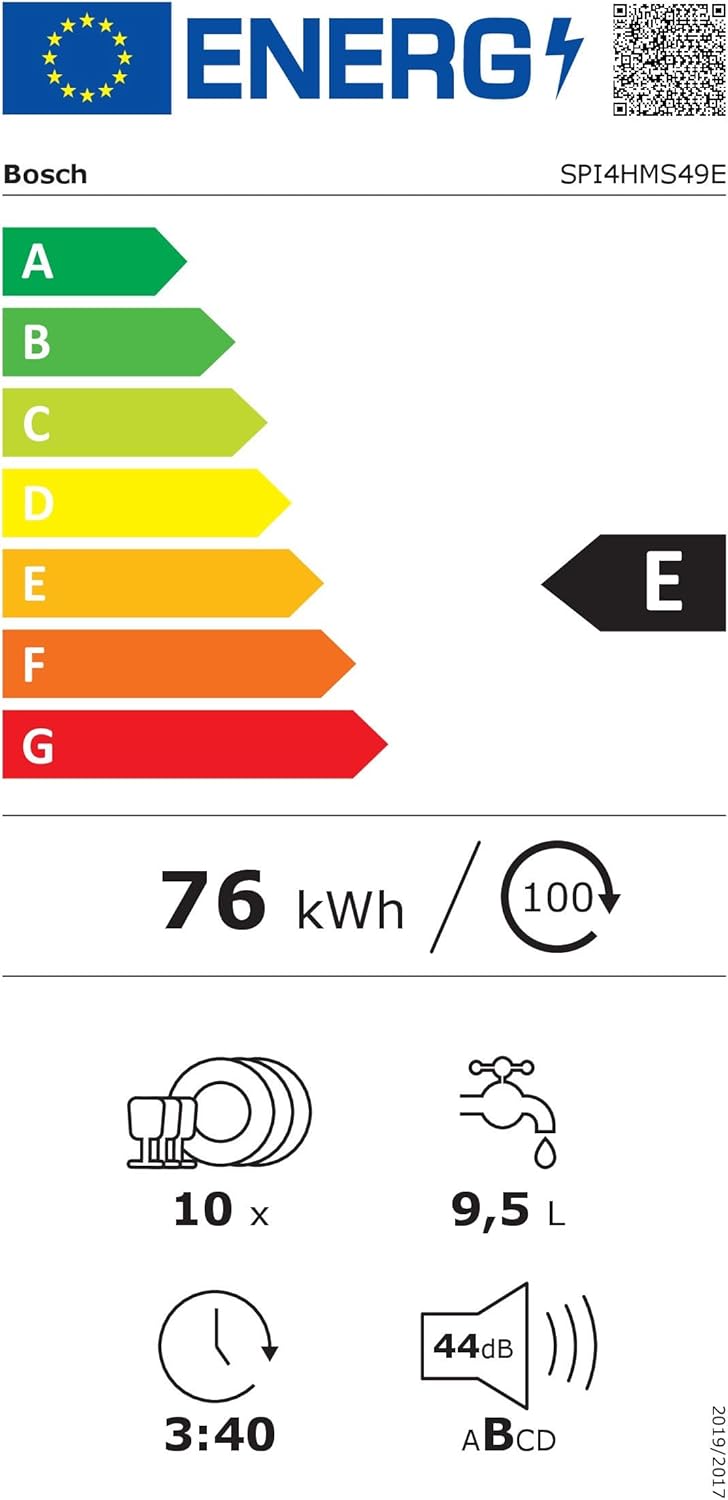 Bosch SPV2IKX10E Serie 2 Lavastoviglie smart a scomparsa totale, larghezza 45 cm, Cestello posate, Extra Asciugatura con la pressione di un pulsante, InfoLight punto luce rosso sul pavimento, AquaStop protezione dai danni causati dall'acqua, Bianco
