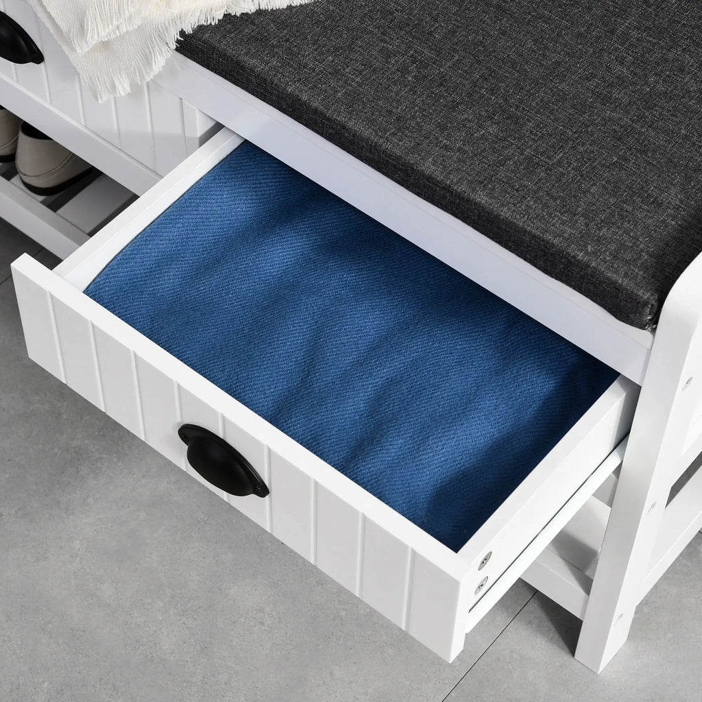 HOMCOM Attaccapanni con Scarpiera Design Tutto in Uno Bianco