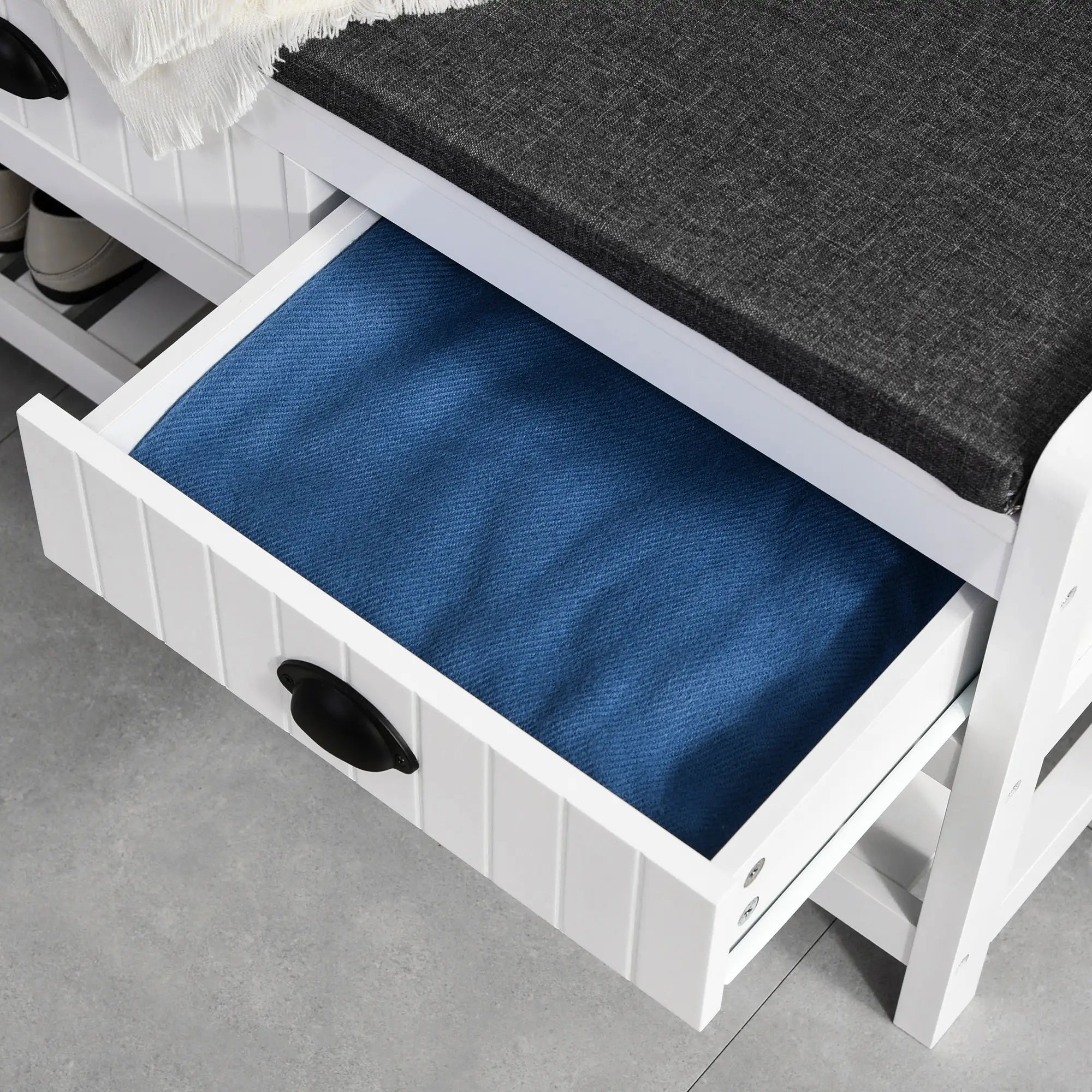 HOMCOM Attaccapanni con Scarpiera Design Tutto in Uno Bianco