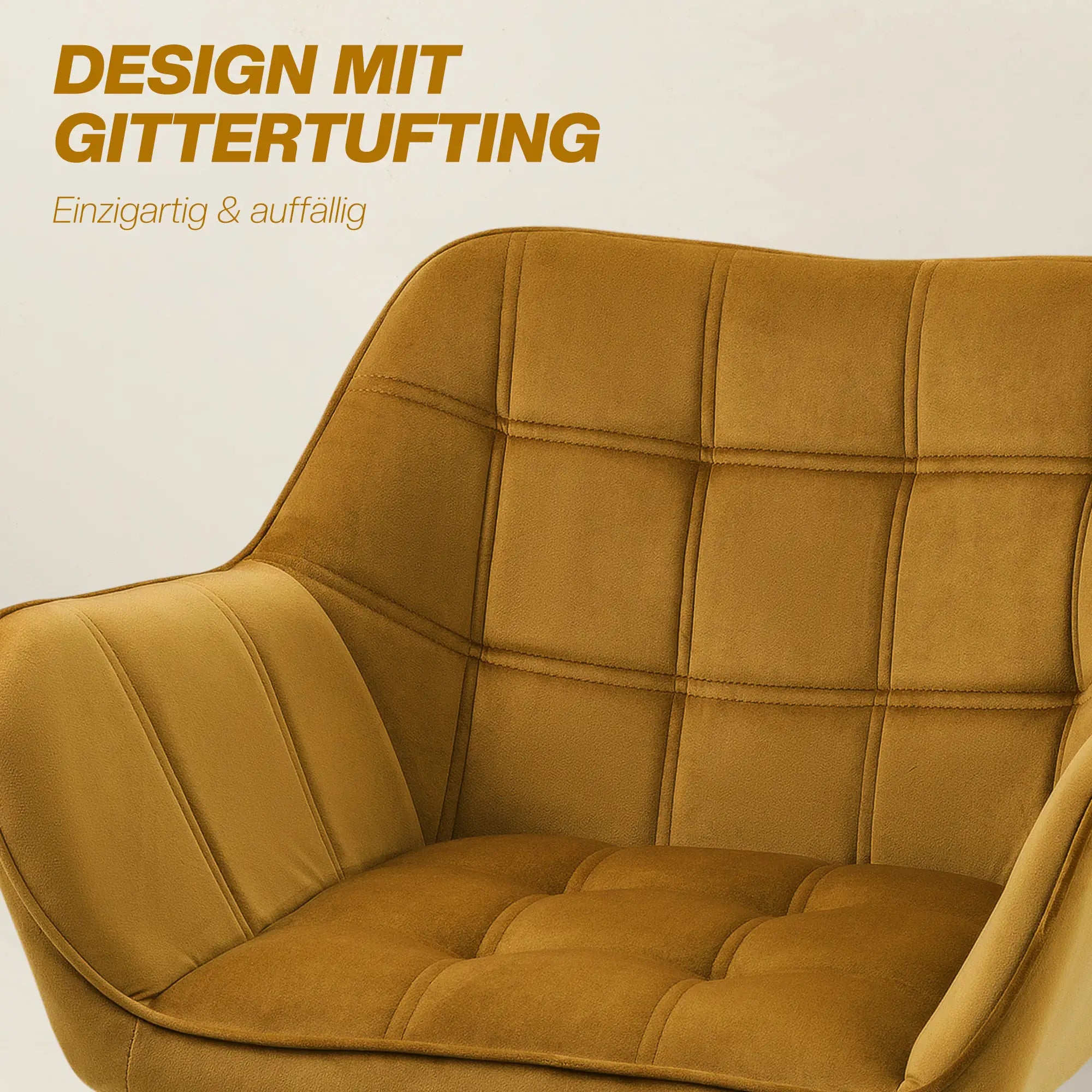 HOMCOM Polsterstuhl Skandi-Design kräftige Farben Gelb