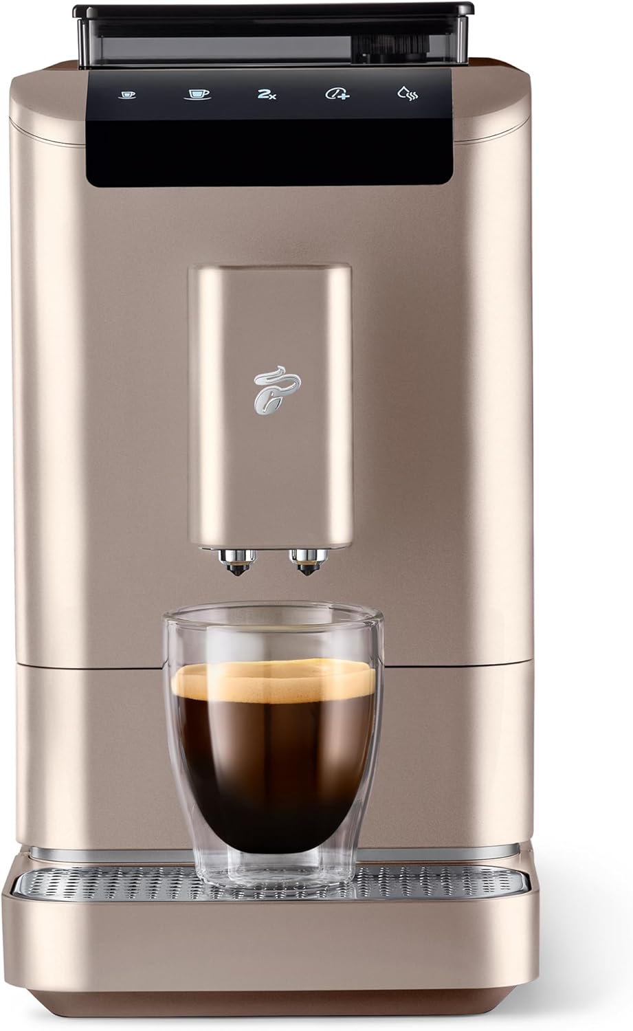 Tchibo Macchina da caffè automatica Esperto2 Caffè con funzione 2 tazze per Caffè Crema ed Espresso, Nero Granito - INCLUSO set di prova caffè GRATUITO