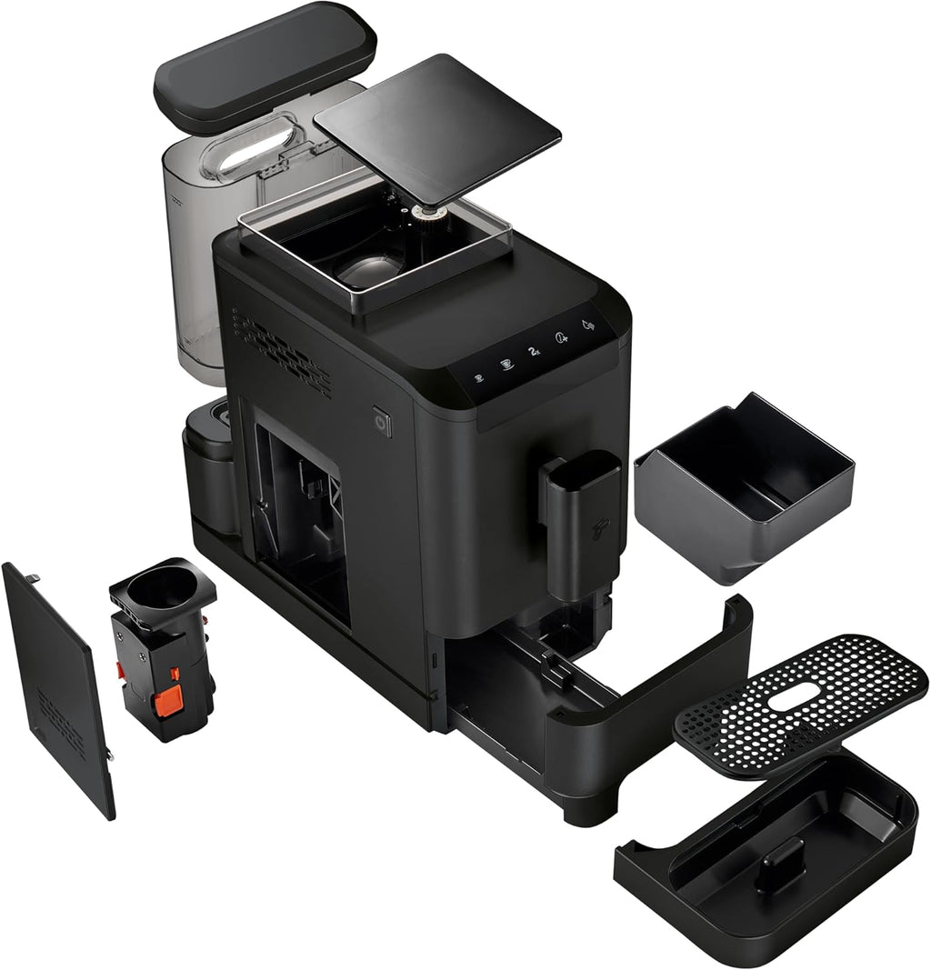 Tchibo Macchina da caffè automatica Esperto2 Caffè con funzione 2 tazze per Caffè Crema ed Espresso, Nero Granito - INCLUSO set di prova caffè GRATUITO