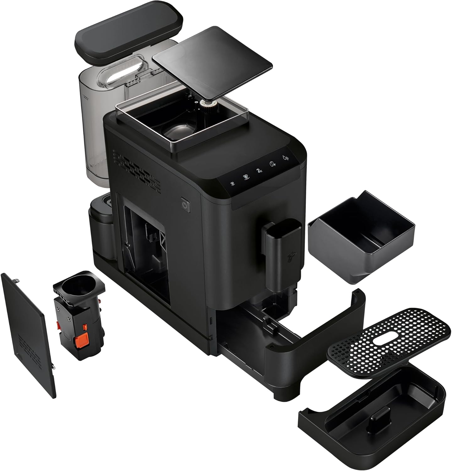 Tchibo Macchina da caffè automatica Esperto2 Caffè con funzione 2 tazze per Caffè Crema ed Espresso, Nero Granito - INCLUSO set di prova caffè GRATUITO