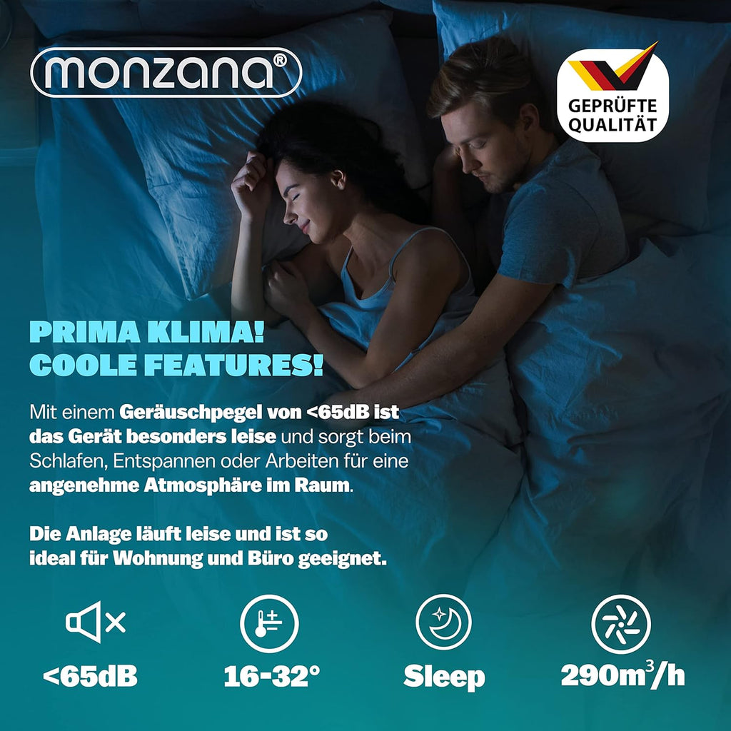 Monzana® climatizzatore portatile MZKA2000 tubo di scarico 7000BTU 3in1 750W timer 24h 25mq telecomando deumidificatore kit per tapparelle