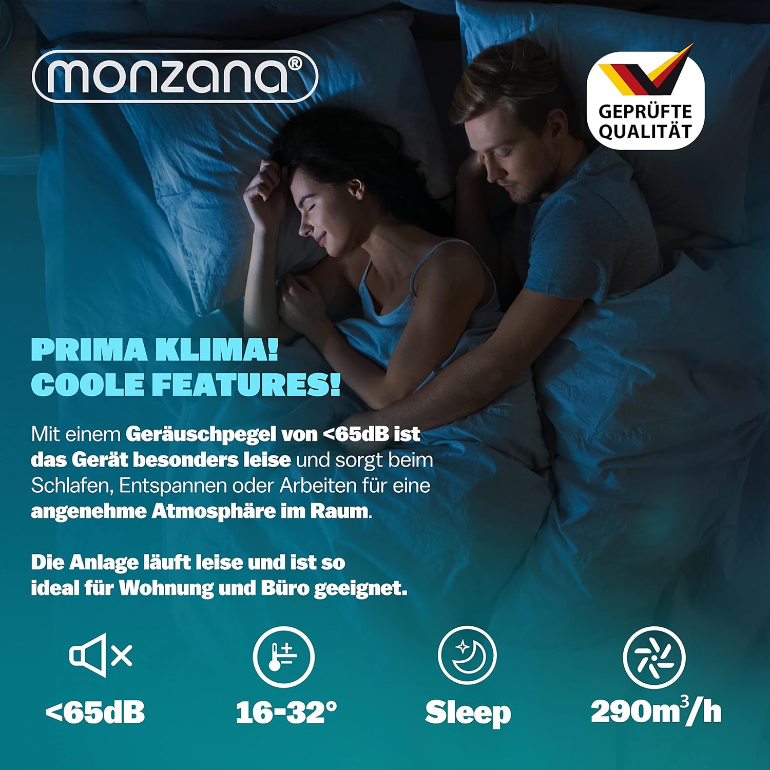 Monzana® climatizzatore portatile MZKA2000 tubo di scarico 7000BTU 3in1 750W timer 24h 25mq telecomando deumidificatore kit per tapparelle