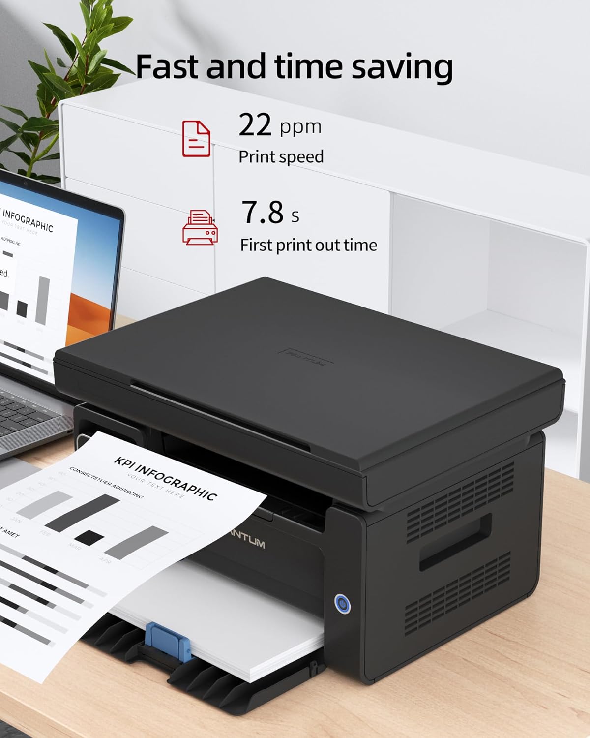 PANTUM M6500NW Multifunktions-Laserdrucker,Drucker Scanner, Kopierer(WLAN, App, Airprint, A4, Schwarz-weiß-Drucker)