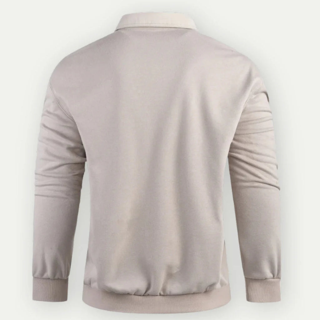 Felpa pullover classica da uomo con colletto
